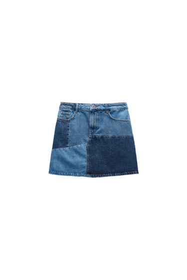 Z1975 DENIM PATCHWORK MINI SKIRT
