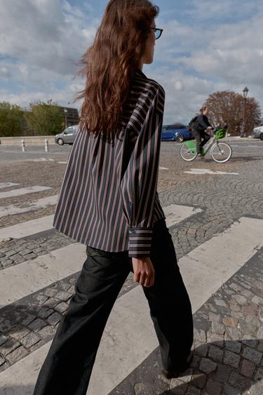 CHEMISE À RAYURES - Bleu de Zara - Image 2