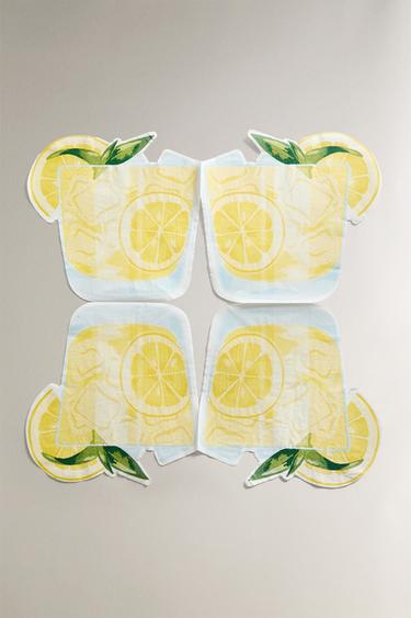 LOT SERVIETTES DE TABLE PAPIER LIMONADE (LOT DE 20) - Jaune de Zara - Image 1