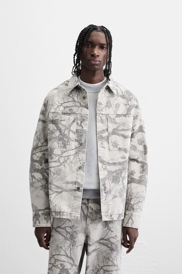 ABSTRACT PRINT OVERSHIRT - Grey by Zara