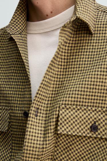 CHEMISE EN FLANELLE À CARREAUX AARON LEVINE X ZARA - Jaune de Zara - Image 6