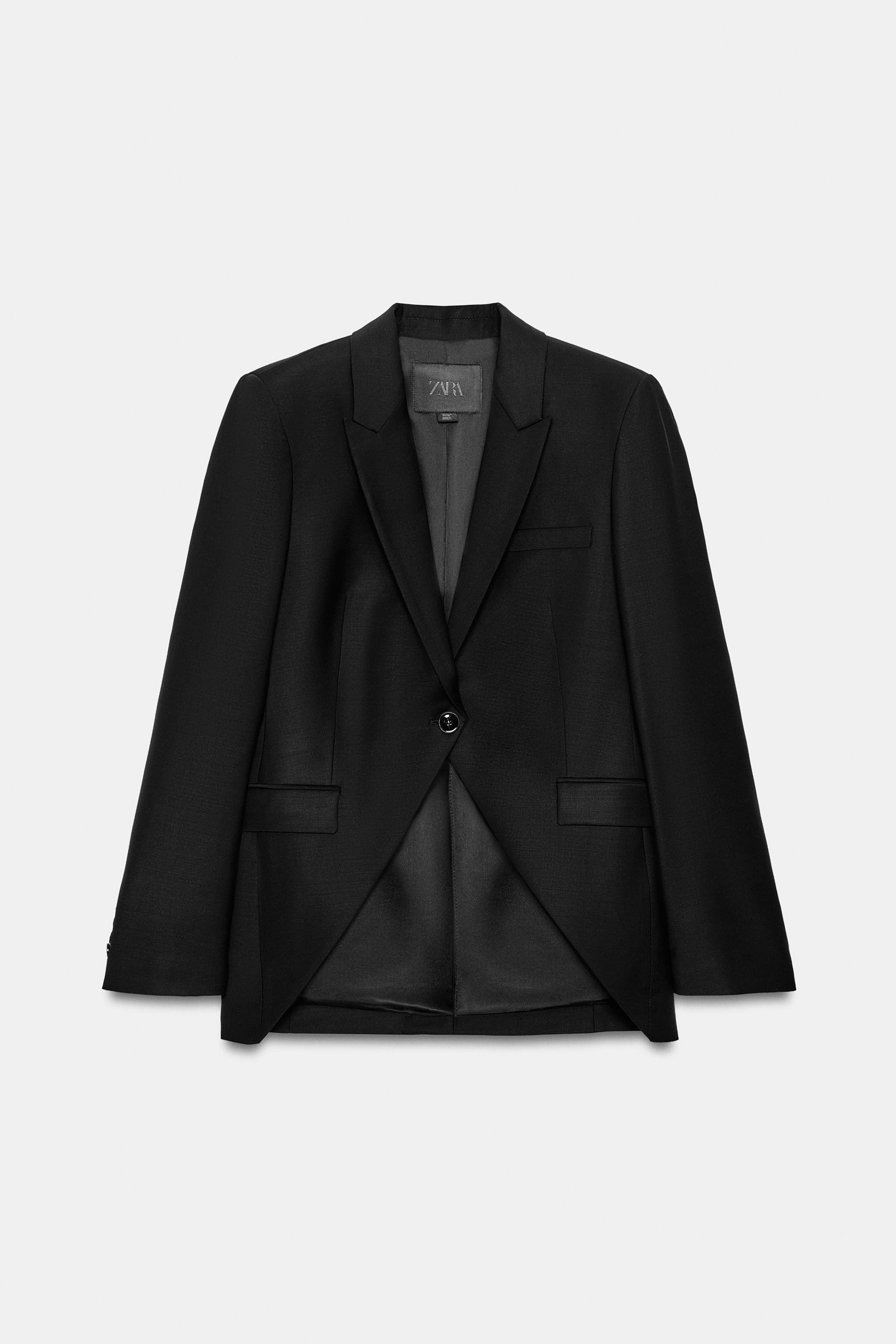 Zara ZW COLLECTION WOOL BLEND ASYMMETRIC BLAZER — фото 6