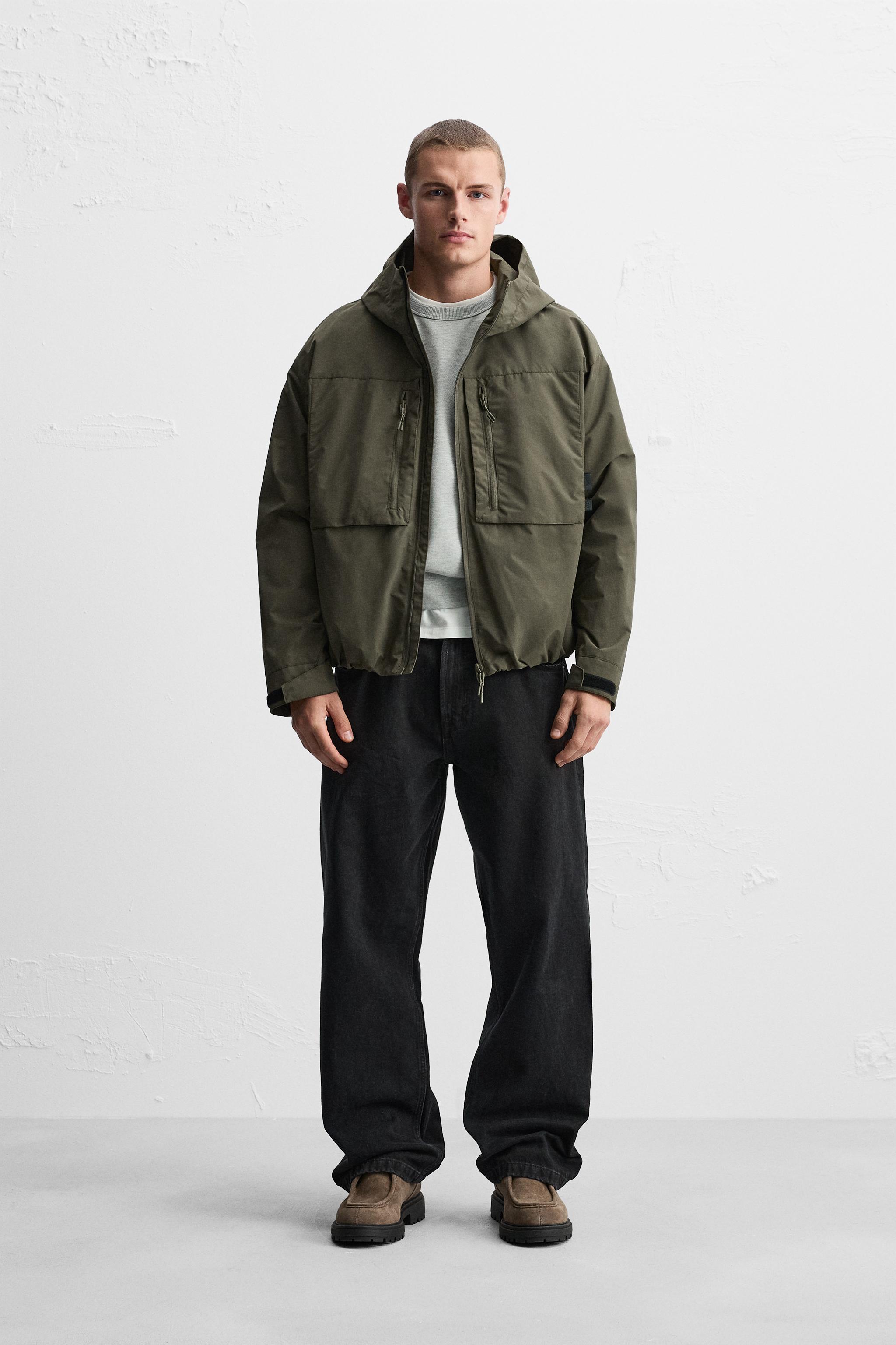 WATER-REPELLENT HOODED JACKET - Light khaki | ZARA Australia
