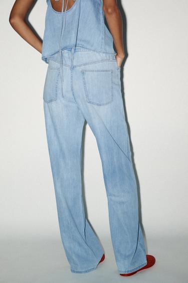 TRF PYJAMA-STYLE DENIM TROUSERS - Blue by Zara - Image 4