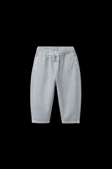 Zara WASHED EFFECT TWILL BALLOON PANTS - Light blue - Image 0
