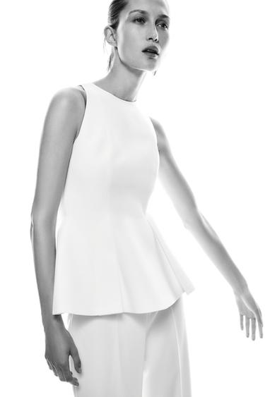 Zara PLEATED HALTER TOP - Oyster-white