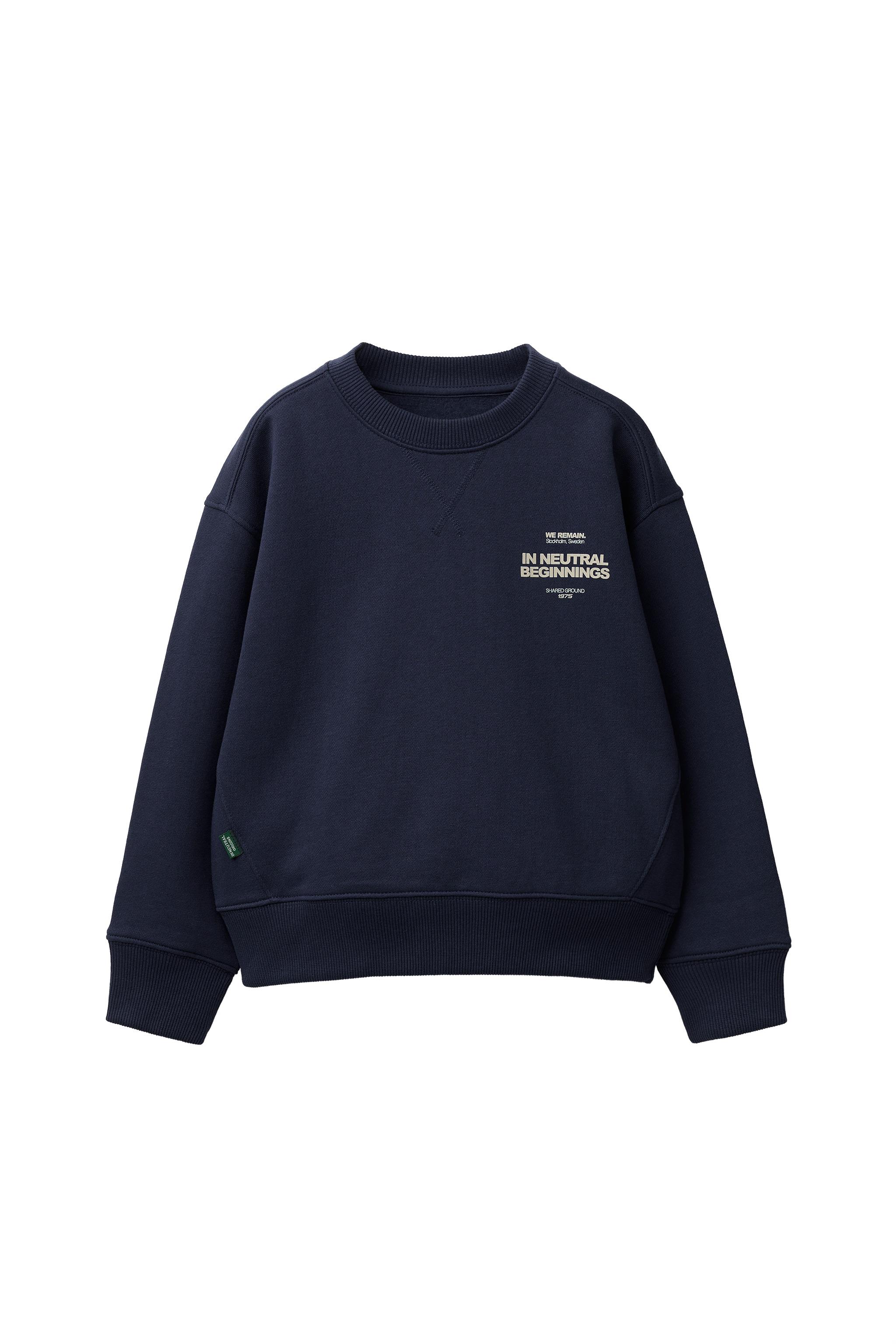 Sweat Zara Gris Imprimé Slogans Caoutchoutés – Taille S – NEUF Avec étiquettes