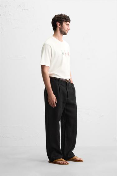 CONTRAST EMBROIDERY T-SHIRT - Oyster-white by Zara - Image 3