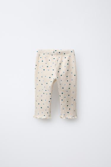 LEGGING ESTRUCTURA FLORES - Crudo / Azul de Zara