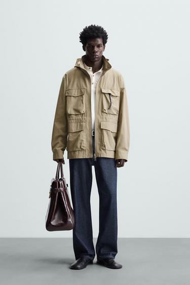 PARKA TÉCNICA COM BOLSOS - castanho da Zara