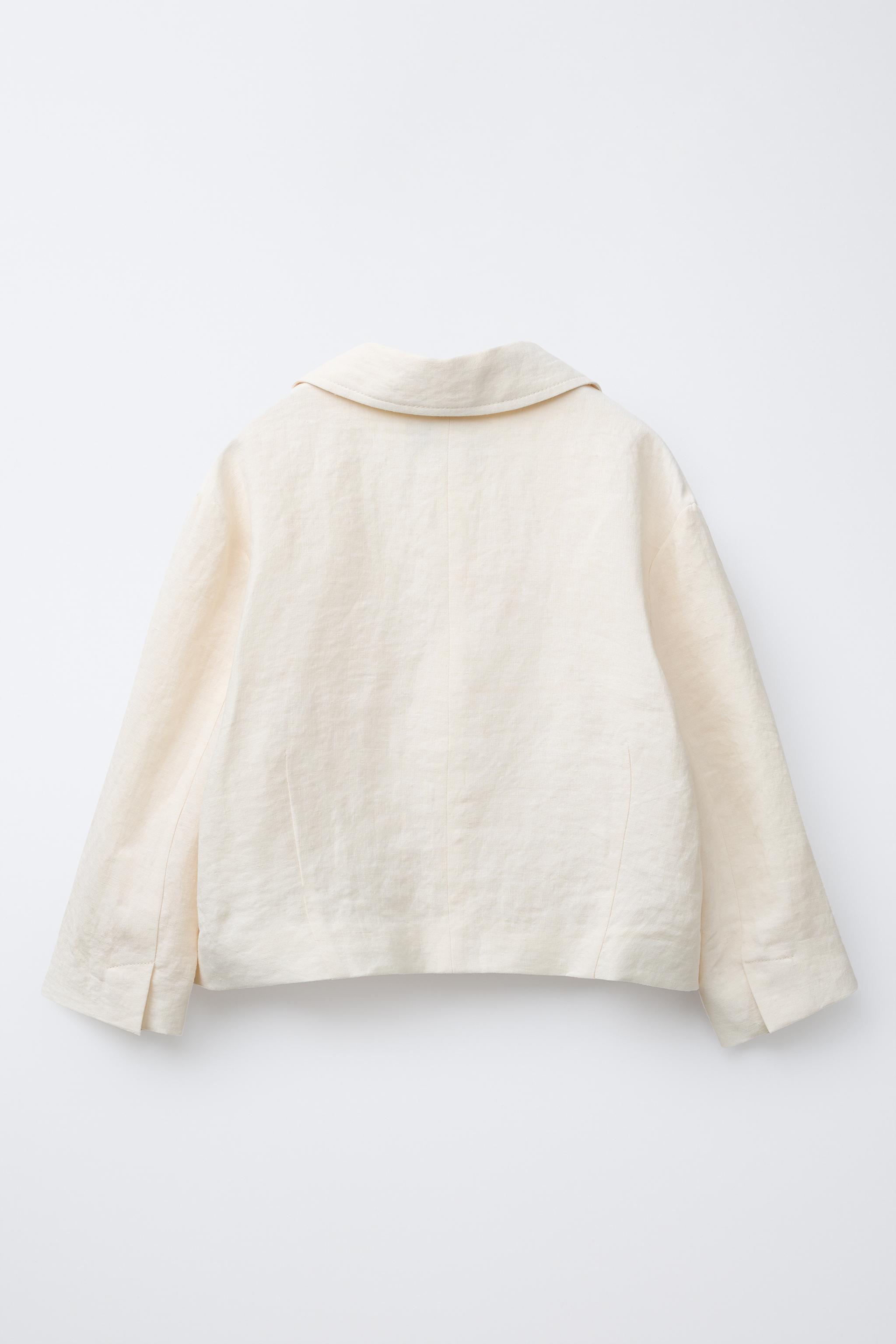 ZARA - ZARA　テクスチャー素材クロップド丈ブレザー　Lサイズ ZARA - ZARA テクスチャー素材クロップド丈ブレザー XSサイズの
