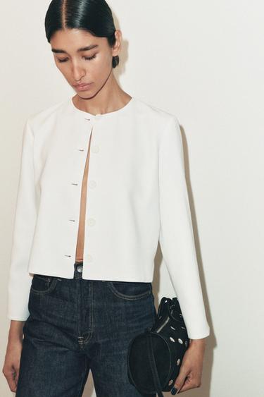 ZW COLLECTION BUTTONED JACKET - Ecru by Zara