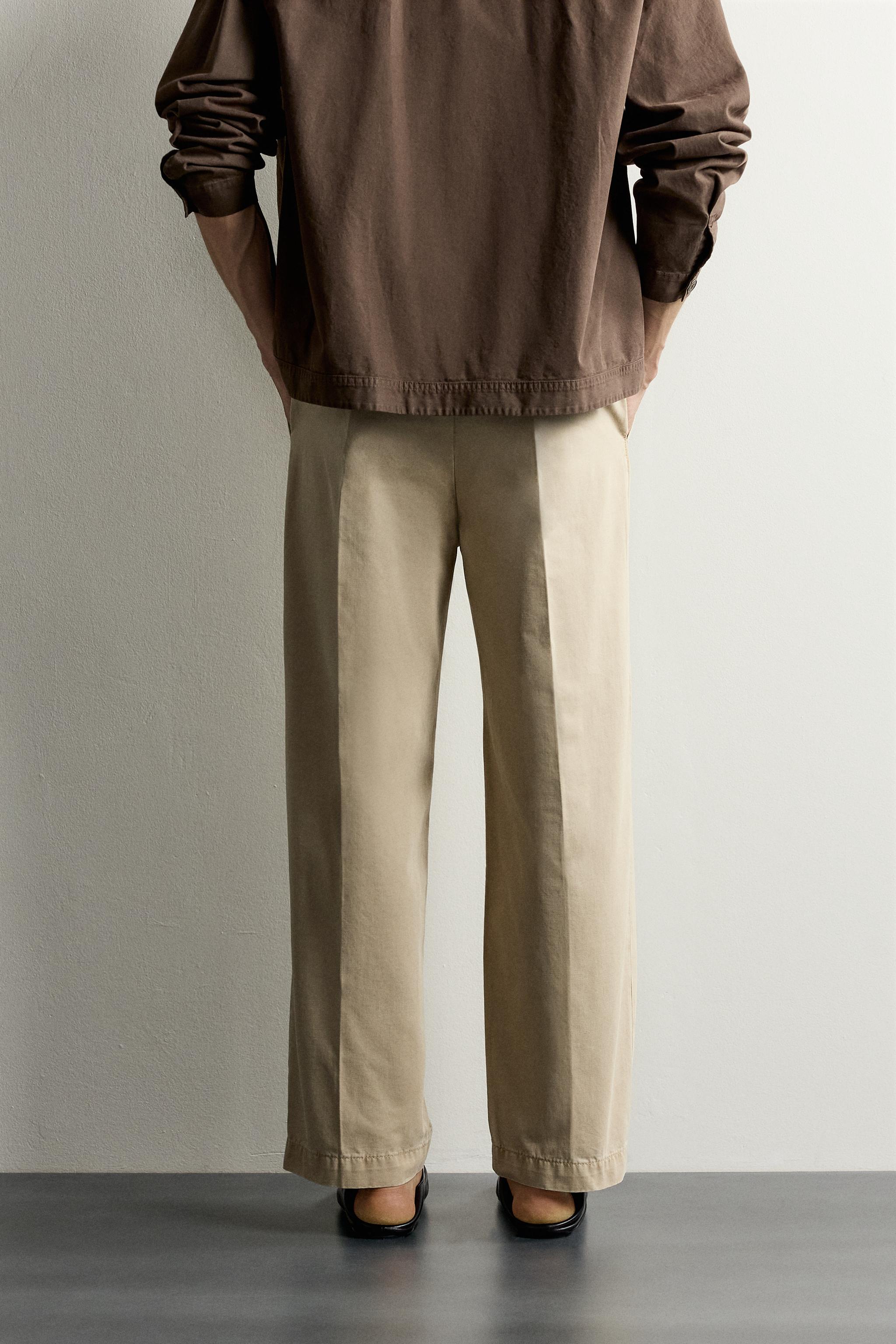 Мужские джинсы Zara RELAXED-FIT WASHED CHINO PANTS — фото 3