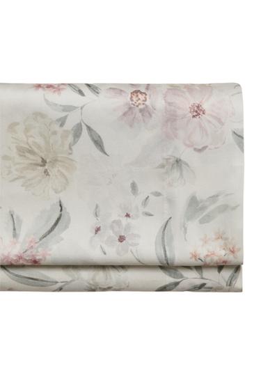 FLORAL PRINT SATEEN FLAT SHEET - Oyster-white by Zara