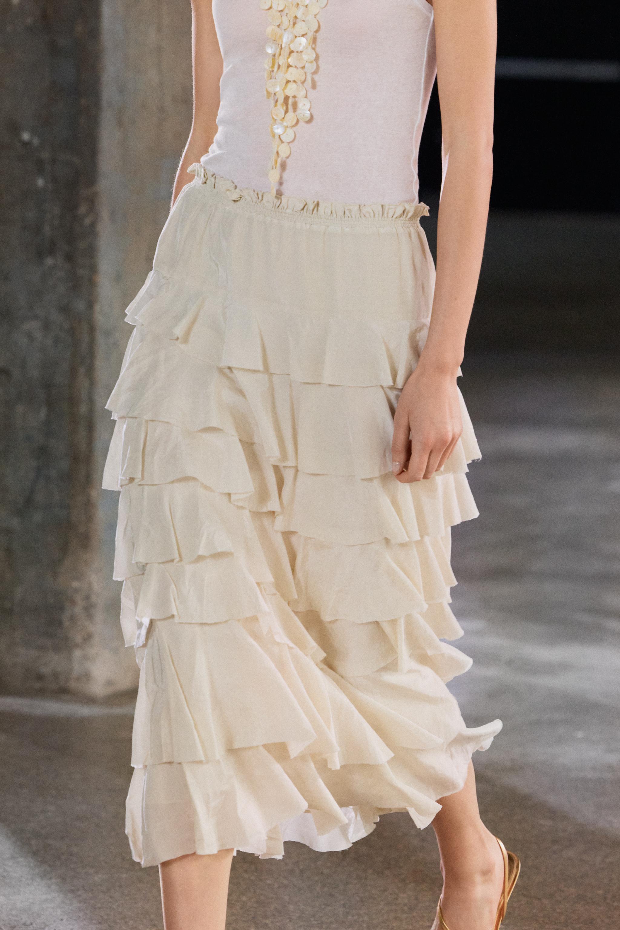 ZW COLLECTION RUFFLED MIDI SKIRT
