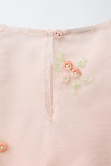 ROBE EN TULLE BRODÉE - Rose pastel de Zara - Image 3