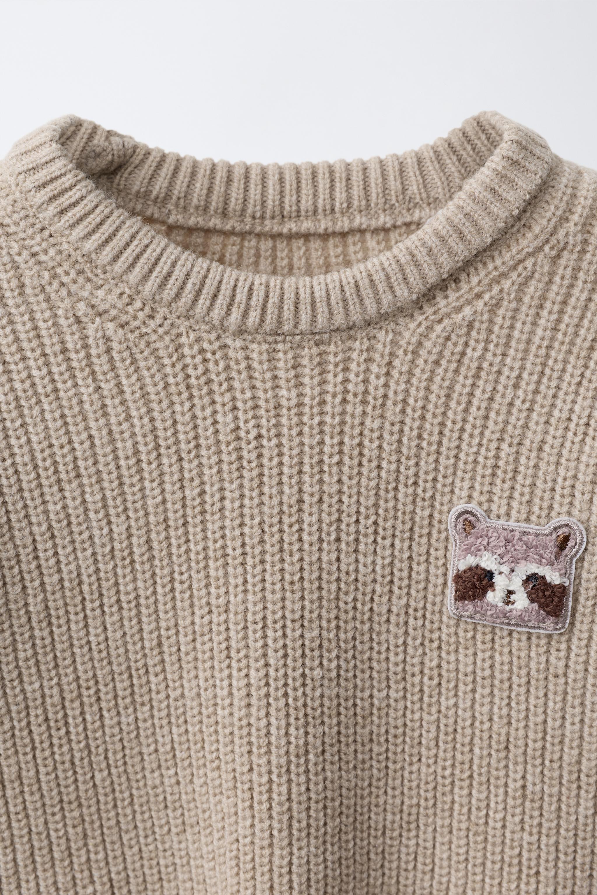 PURL KNIT PATCH SWEATER