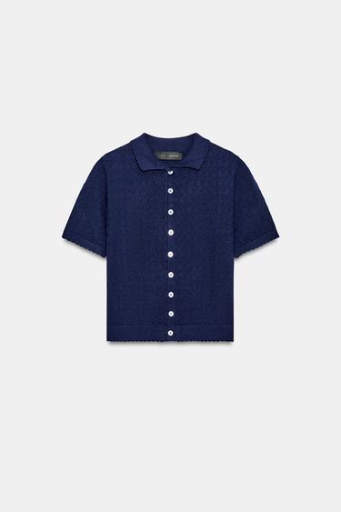 Zara SHORT SLEEVE CARDIGAN - Ink blue