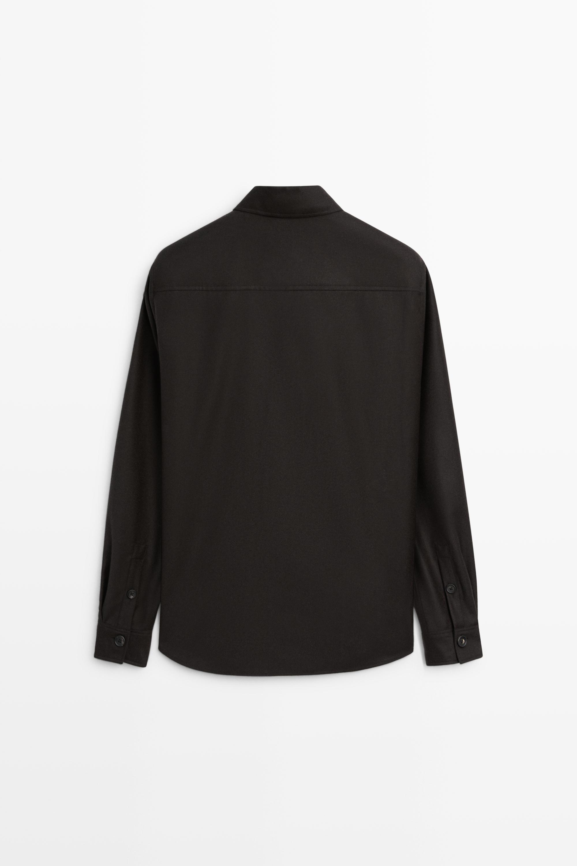 100% wool overshirt with pockets