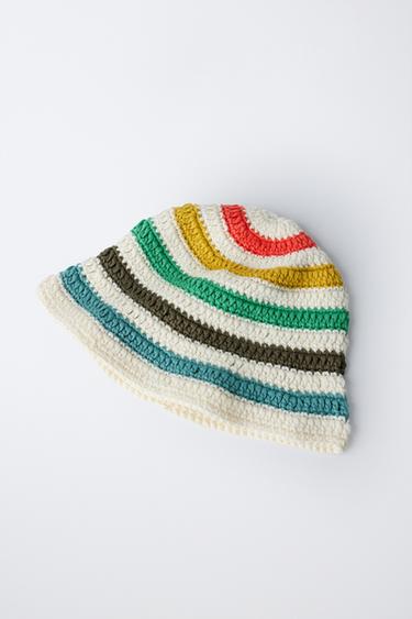 STRIPED CROCHET HAT - Multicoloured by Zara - Image 1