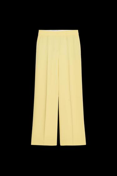 ZW COLLECTION WIDE-LEG TROUSERS - Yellow by Zara - Image 0