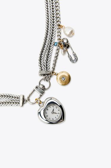 PACK OF 3 WATCH AND CHARM NECKLACES - Silver by Zara - Image 6