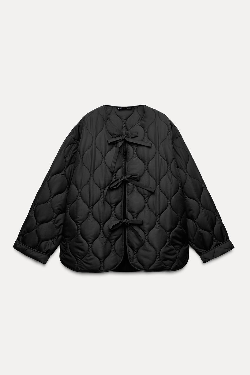 新品ZARA⭐️リボン付きレディースジャケットXSサイズ 見易かっ