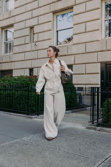 بنطلون WIDE LEG - خَام الخاص بـ Zara