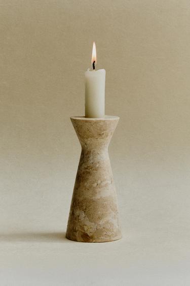 MARBLE CANDLEHOLDER - Beige by Zara