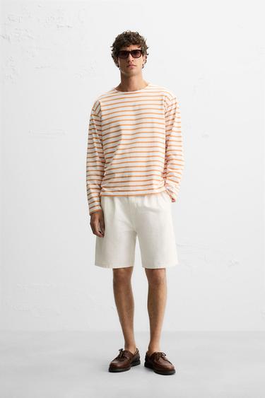 PLEATED RELAXED FIT BERMUDA SHORTS - Ecru by Zara