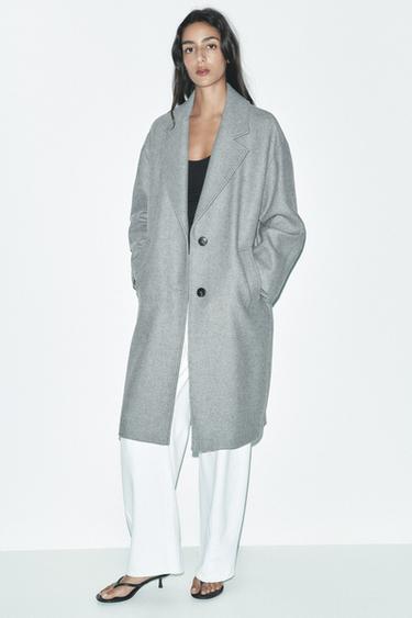 Zara OVERSIZED WOOL COAT - Gray - Image 0