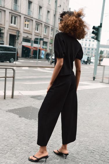 TOP À MANCHES BOUFFANTES - Noir de Zara - Image 4