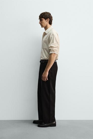 RELAXED FIT CHECK SHIRT - Ecru by Zara - Image 3