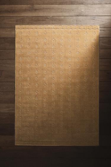 Zara DIAMOND WOOL AREA RUG - Beige