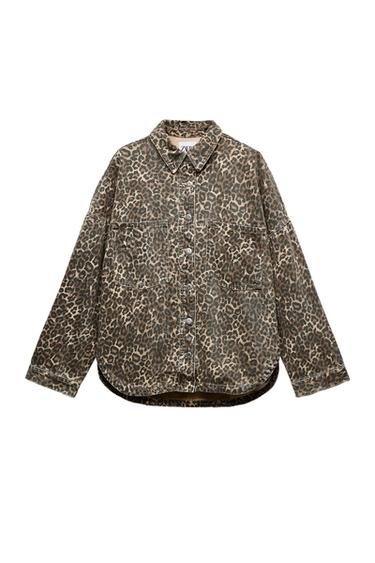 TRF DENIM ANIMAL PRINT OVERSHIRT
