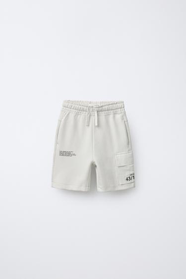 Zara SPORTY CARGO SHORTS - Light gray