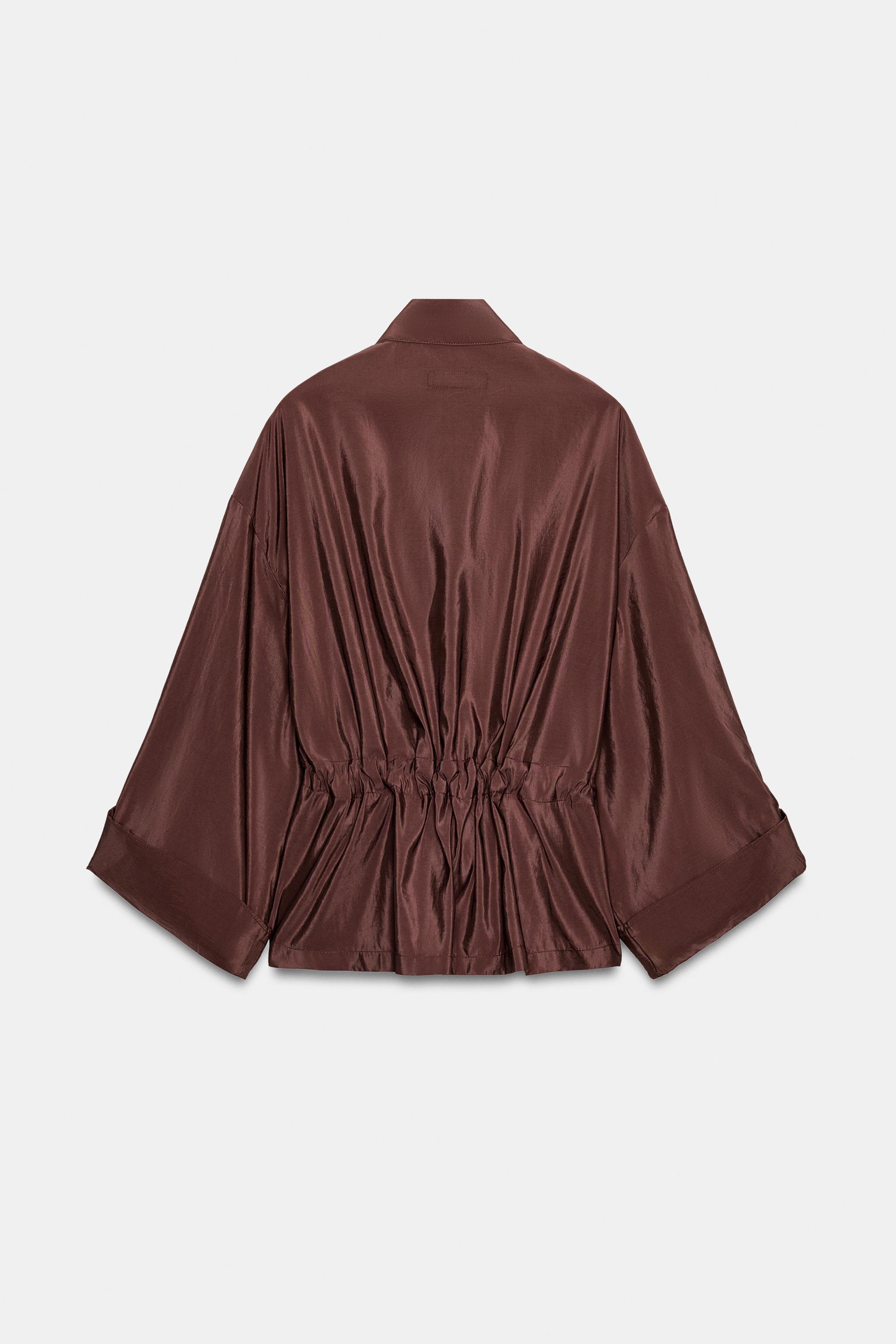 SATIN JACKET WITH ZIP - Mocha | ZARA South Africa