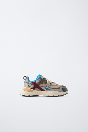 Zaras KOMBINERADE SNEAKERS - Grå