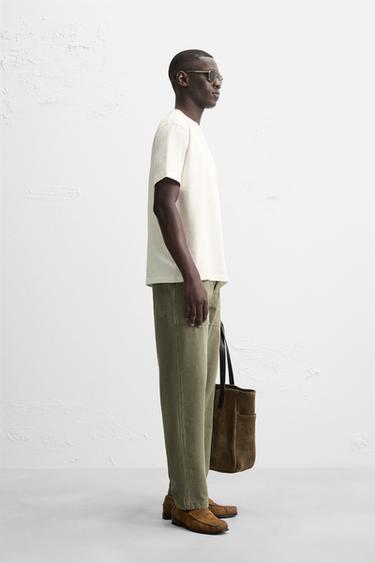 COTTON - HEMP T-SHIRT - Ecru by Zara - Image 3