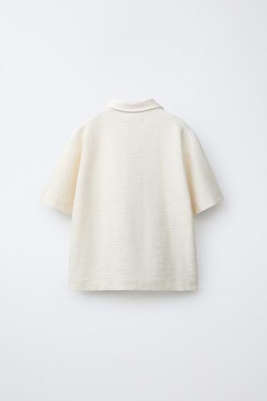 ENSEMBLE CHEMISE ET BERMUDA TEXTURÉS AVEC ÉTIQUETTE - Écru / Beige de Zara - Image 2