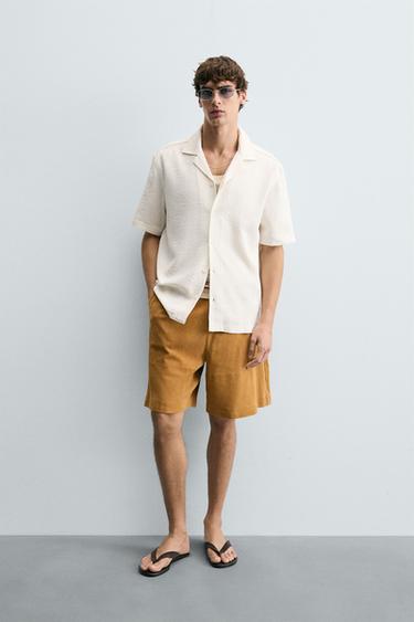CAMISA JACQUARD - Blanco roto de Zara - Imagen 0