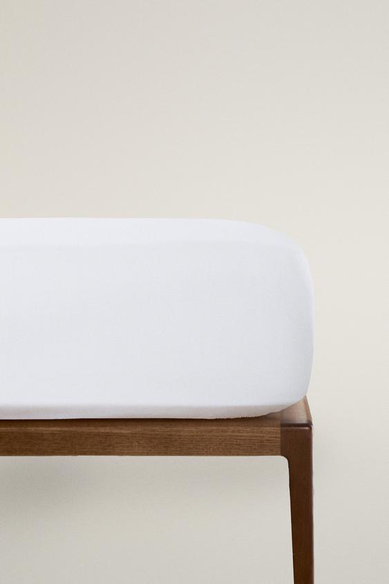 Zara PERCALE FITTED SHEET | 30 CM HIGH (200 THREAD COUNT) - White - Image 0