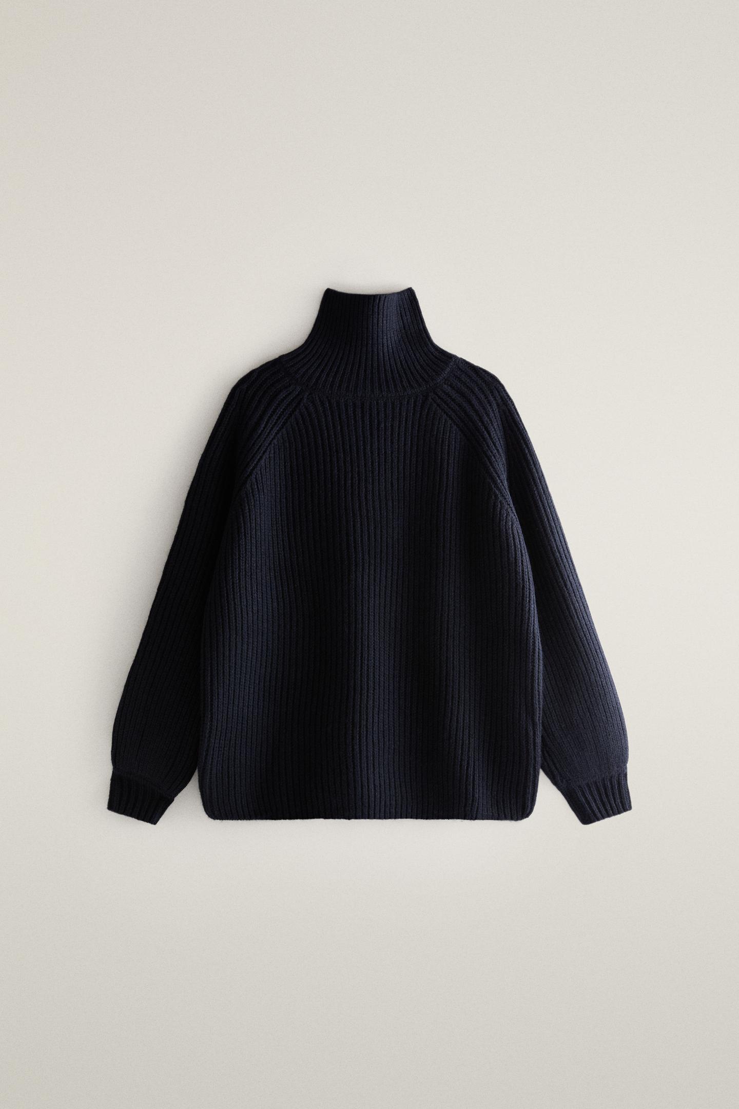 Женский свитер Zara Wool Turtleneck, цвет: Синий — фото 1
