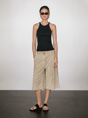 Débardeur 100 % coton à encolure américaine - Noir de Zara