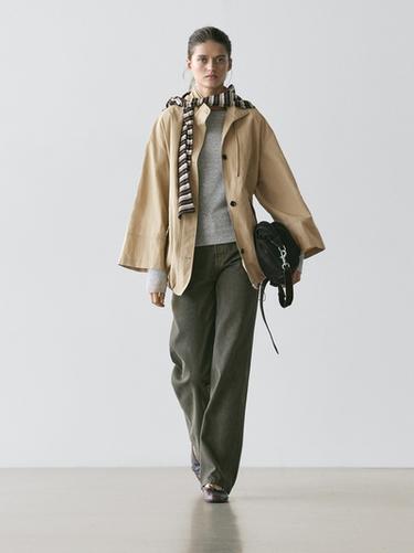Zara Puff parka with hood detail - Light beige - Image 0