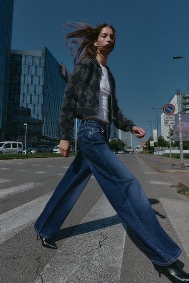 VESTE BOMBER EN MAILLE LOSANGES - unique de Zara - Image 3