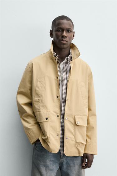 CAZADORA REGULAR FIT BOLSILLOS - Amarillo claro de Zara