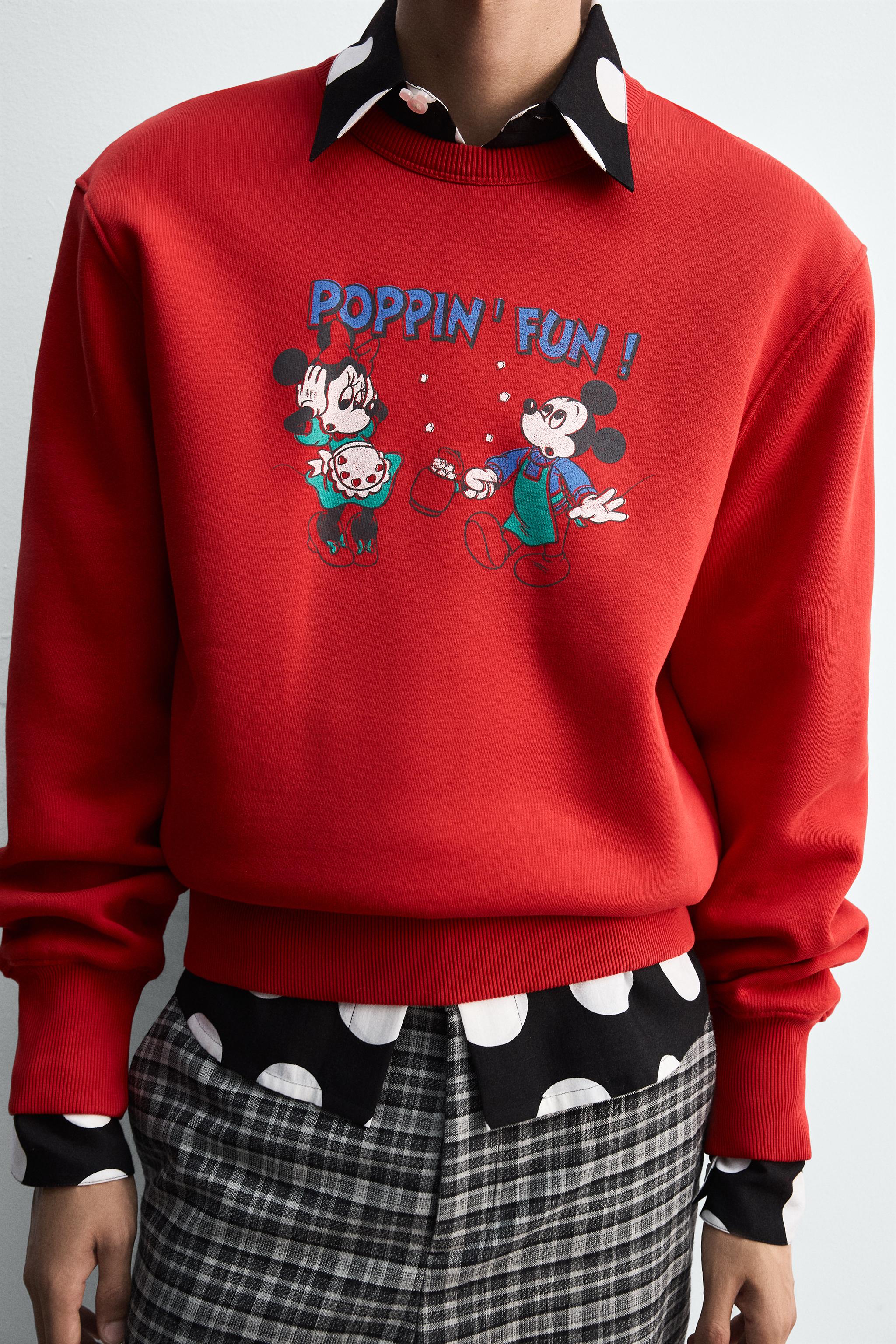 MINNIE + MICKEY SWEATSHIRT HARRY LAMBERT FOR ZARA X DISNEY - Red