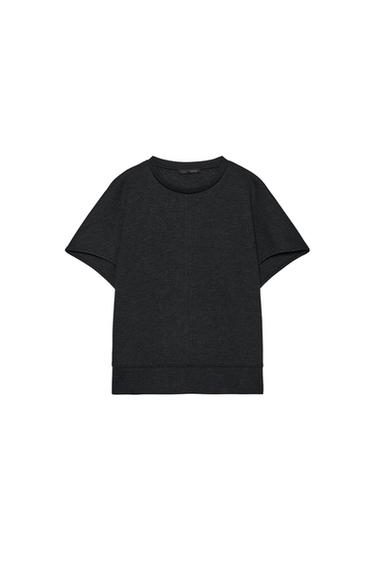 TOP MANGA CORTA SOFT - Gris oscuro de Zara