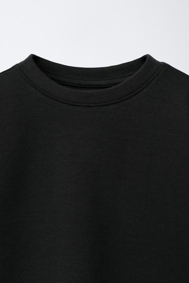 BASIC INTERLOCK T-SHIRT - Black by Zara - Image 2